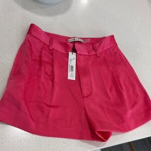 Alice + Olivia Vibrant Pink High Waist Shorts